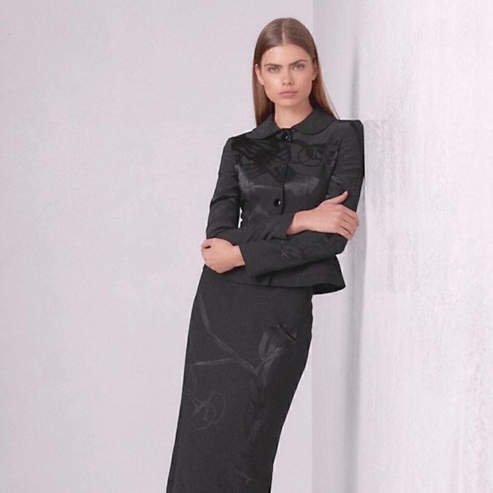 Ralph Lauren Cindy Bridle-Jacquard Pencil Skirt - Picture 3 of 16